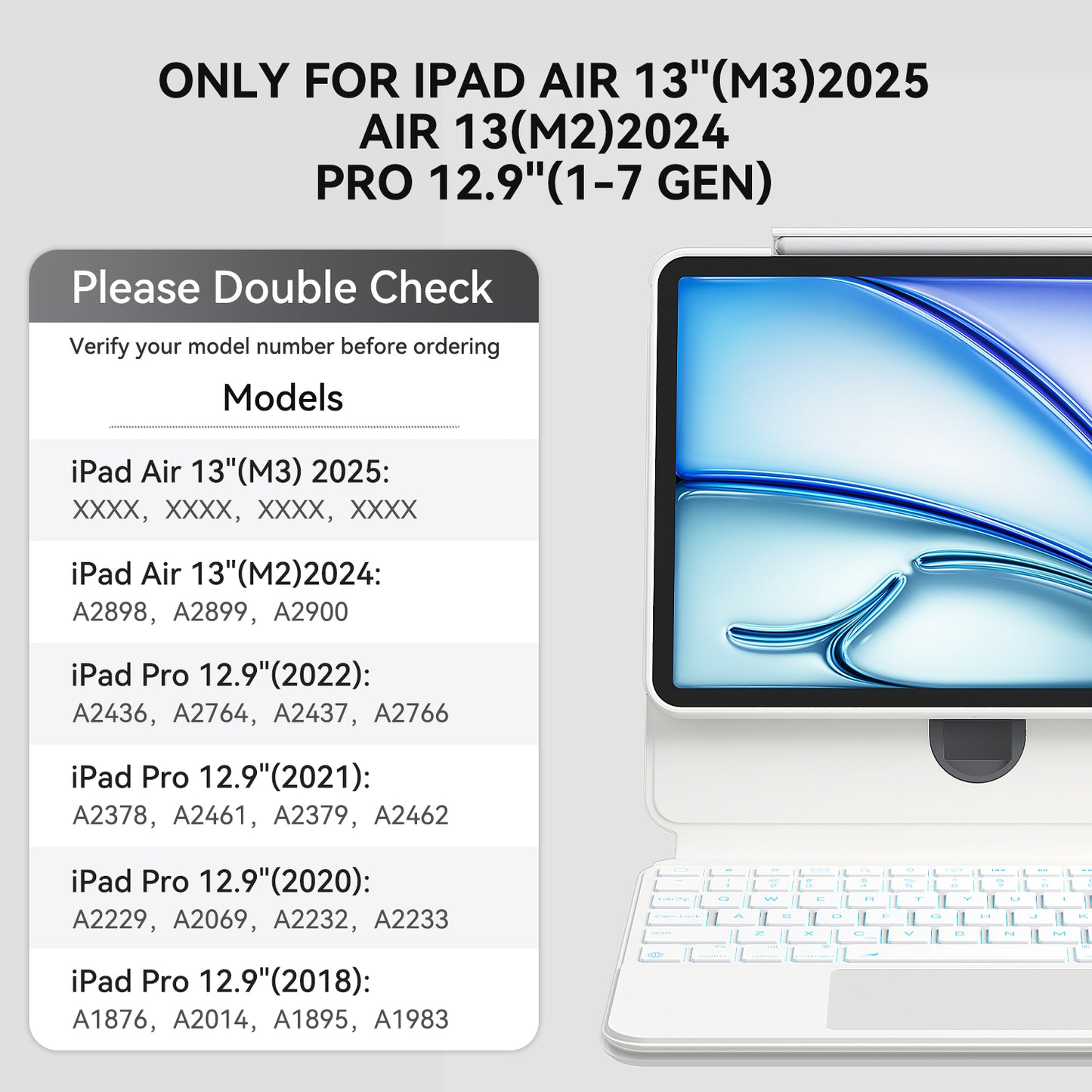 2023 iFacemall Stylish Keyboard Case with Foldable Stand Slide Rails for iPad 9th/8th/7th Gen 10.2inch (2021/2020/2019)