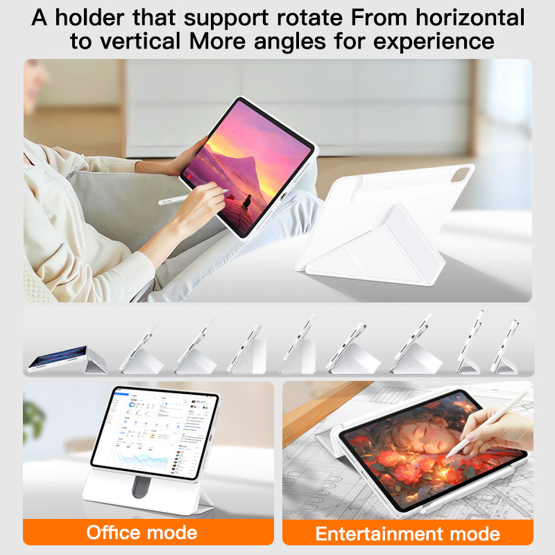 iFacemall Ultra-Light 360° Rotating Slide Rail Protective Case for iPad (7th/8th/9th Generation) 10.2-inch – Horizontal and Vertical Stand, Shockproof