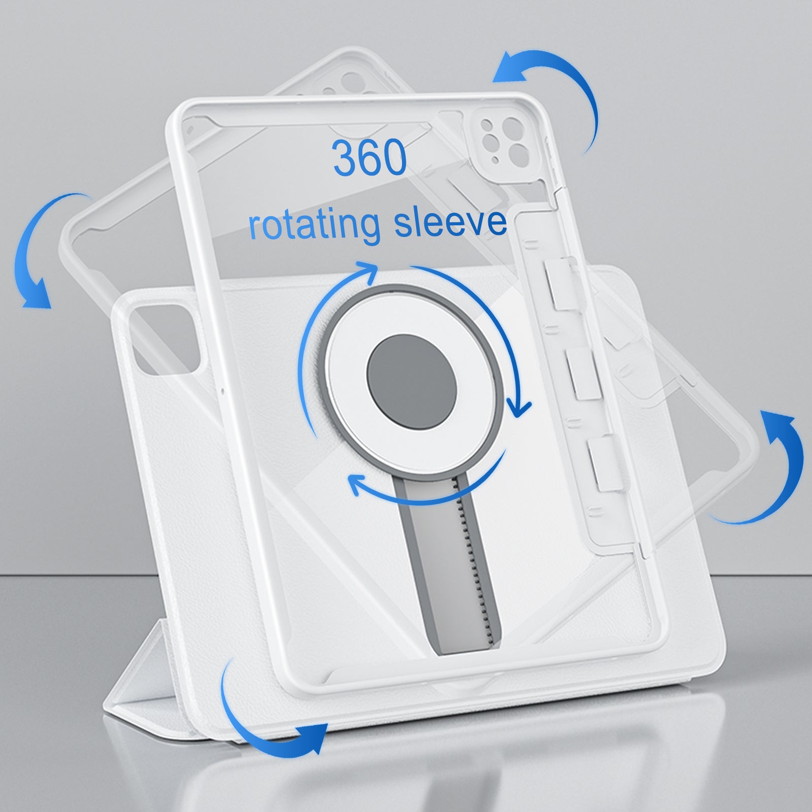 2023 newest iFacemall magnetic rotating case for iPad with foldable slide rails stand