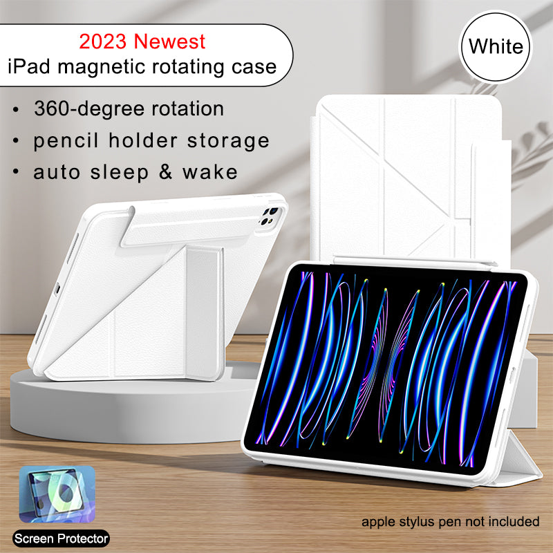 2023 newest iFacemall magnetic rotating case for iPad with foldable slide rails stand