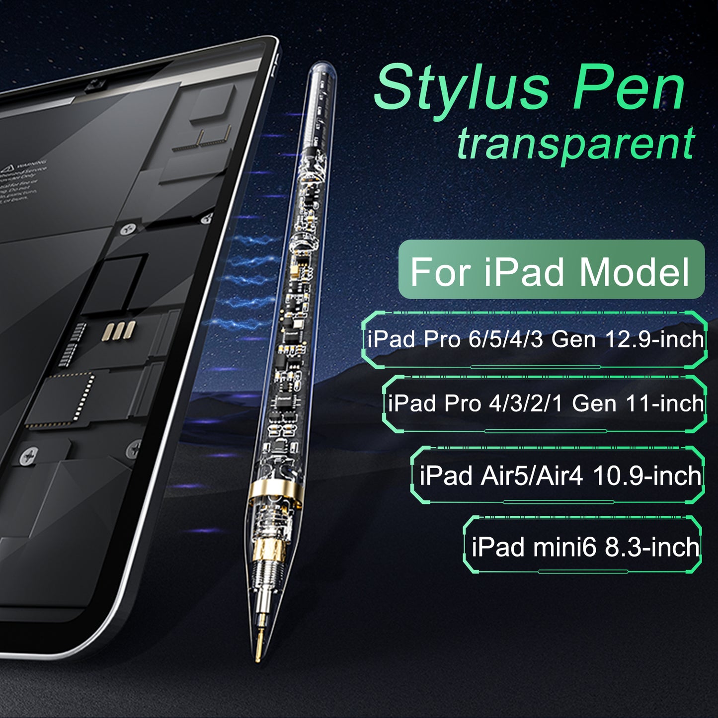 2023 iFacemall Stylus Pen بۆ ئایپاد موگناتیسی شەحنکردنەوەی بێ وایەر، شەفاف
