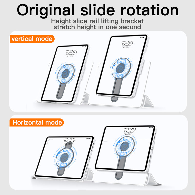 iFacemall Ultra-Light 360° Rotating Slide Rail Protective Case for iPad (7th/8th/9th Generation) 10.2-inch – Horizontal and Vertical Stand, Shockproof