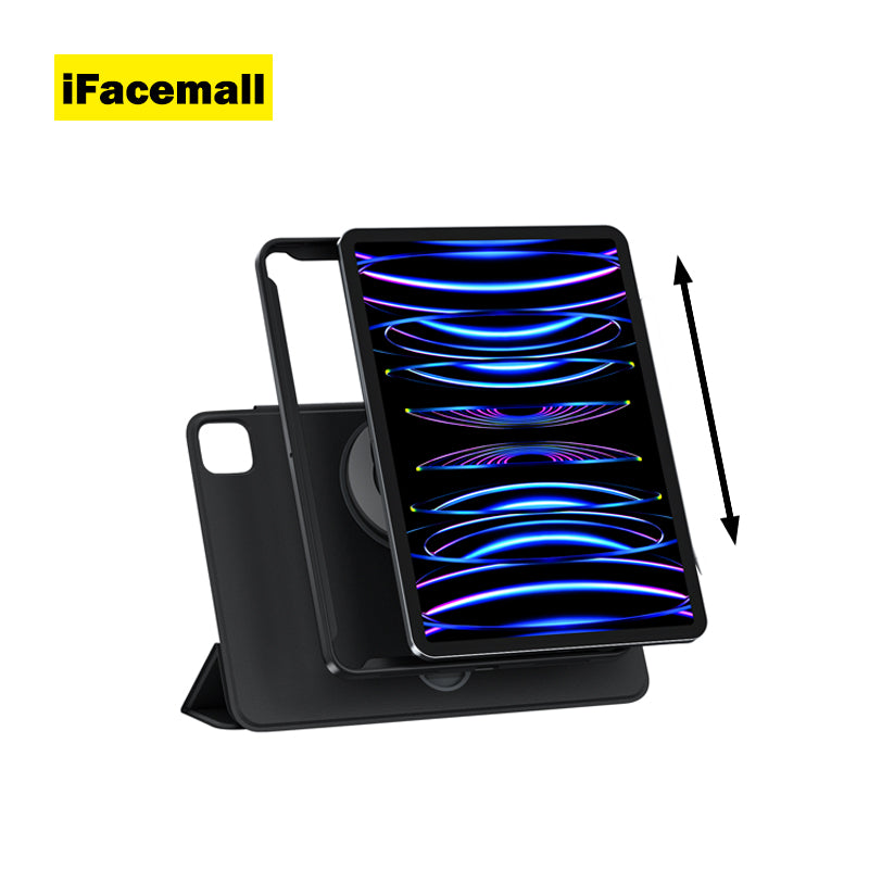iFacemall Ultra-Light 360° Rotating Slide Rail Protective Case for iPad (7th/8th/9th Generation) 10.2-inch – Horizontal and Vertical Stand, Shockproof