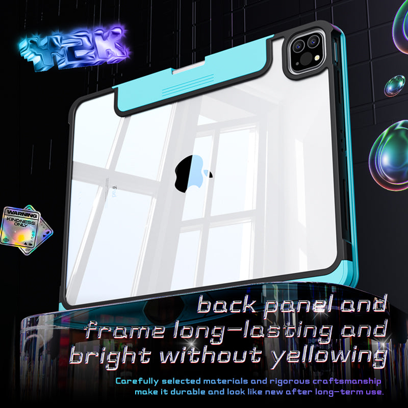 iFacemall 2025 Latest Cyberpunk Y2K Keyboard with transparent case for iPad Pro 11inch 2024
