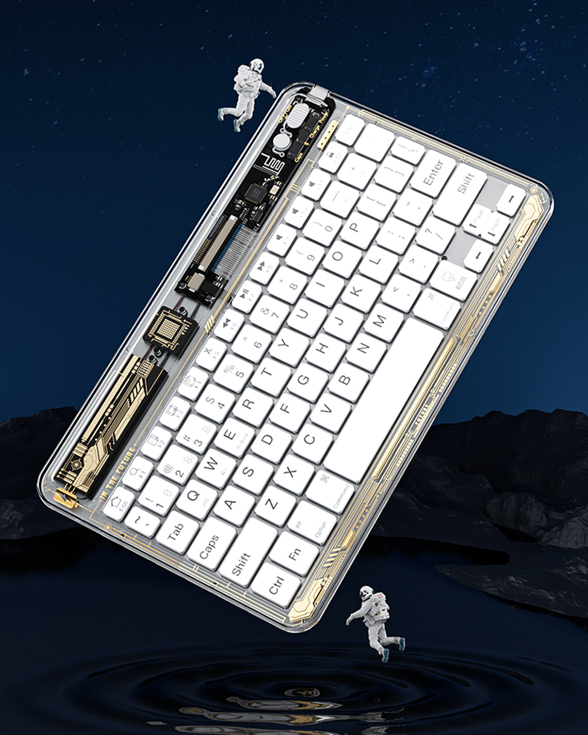 2023 iFacemall Stylish Wireless Keyboard for ios win android, Transparent