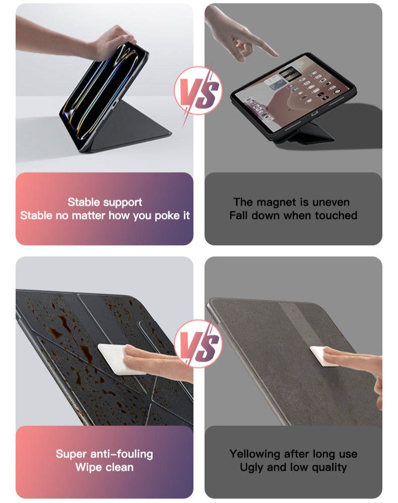iFacemall Ultra-Light 2.8mm Slim Case for iPad (7th/8th/9th Gen) 10.2" – Landscape & Portrait Stand, Shockproof, Magnetic, Super Slim & Lightweight, Foldable with Adjustable Angles, Triangular Structure for Stability (Black, iPad 7th/8th/9th Gen 10.2")