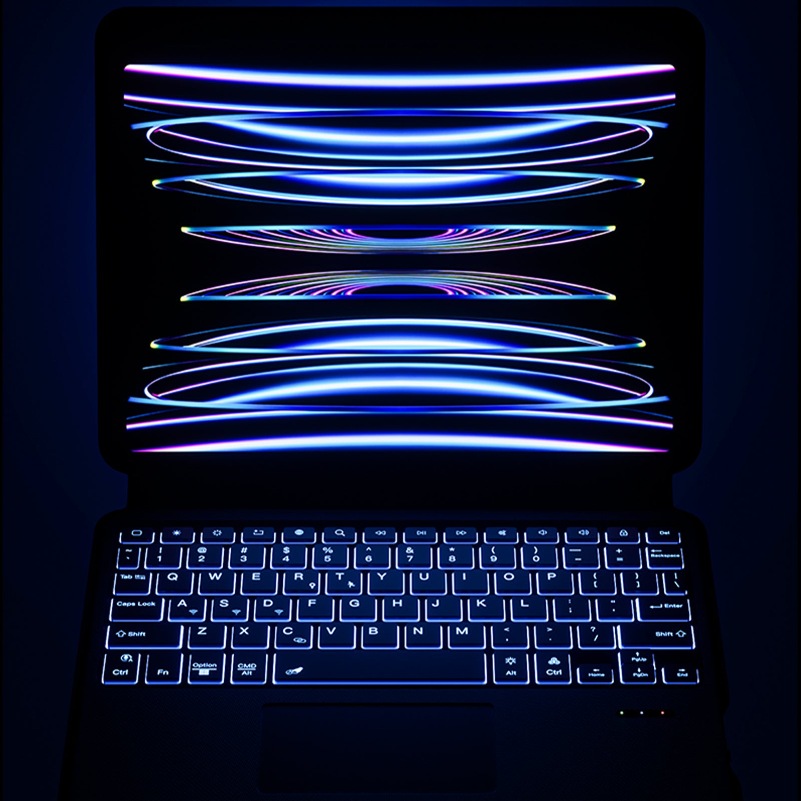 [Newest] 2023 iFacemall Stylish Keyboard Case with Foldable Stand Slide Rails for iPad Air4-2020 / Air5-2022 10.9inch