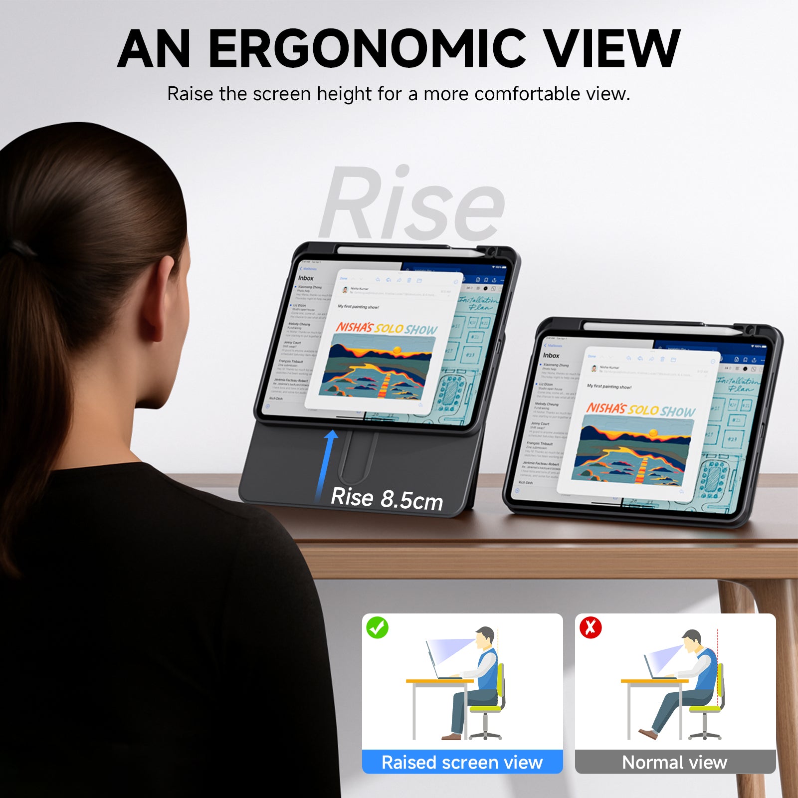 Sleek Black Split Keyboard Case for iPad – Magnetic Snap-On, Smooth Trackpad & Backlit Typing