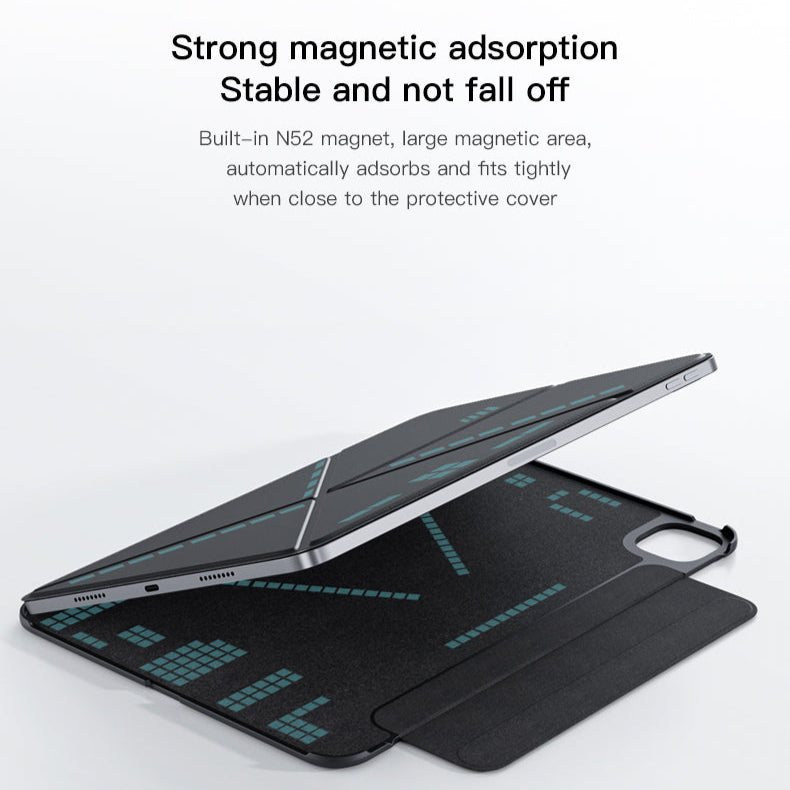 iFacemall Ultra-Light 2.8mm Slim Case for iPad (7th/8th/9th Gen) 10.2" – Landscape & Portrait Stand, Shockproof, Magnetic, Super Slim & Lightweight, Foldable with Adjustable Angles, Triangular Structure for Stability (Black, iPad 7th/8th/9th Gen 10.2")