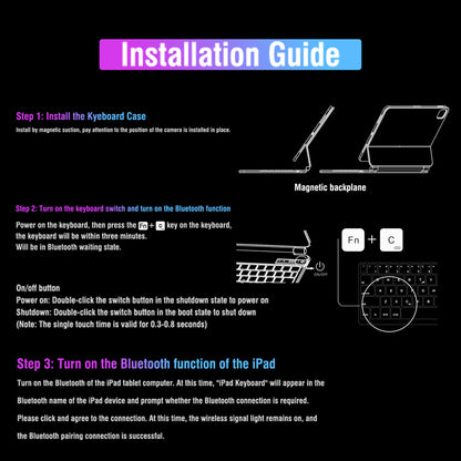 Ultra-Slim & Lightweight Shockproof Protective Cover – iPad Keyboard Case for iPad Air 10.9" / iPad Pro 11 with Magic Keyboard, Trackpad, 7-Color Backlight, Magnetic Attachment