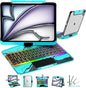 Transparent Y2k Purple iPad Magic Case(M3/M22025/2024)& Air 5th/4th Gen-360° Rotating Multi-TouchTrackpad, RGB Backlit Keyboard, Transparent Back, PencilHolder, Type-C Charging