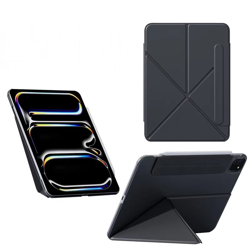 iFacemall Ultra-Light 2.8mm Slim Case for iPad (7th/8th/9th Gen) 10.2" – Landscape & Portrait Stand, Shockproof, Magnetic, Super Slim & Lightweight, Foldable with Adjustable Angles, Triangular Structure for Stability (Black, iPad 7th/8th/9th Gen 10.2")