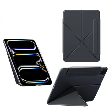 iFacemall Ultra-Light 2.8mm Slim Case for iPad (7th/8th/9th Gen) 10.2" – Landscape & Portrait Stand, Shockproof, Magnetic, Super Slim & Lightweight, Foldable with Adjustable Angles, Triangular Structure for Stability (Black, iPad 7th/8th/9th Gen 10.2")