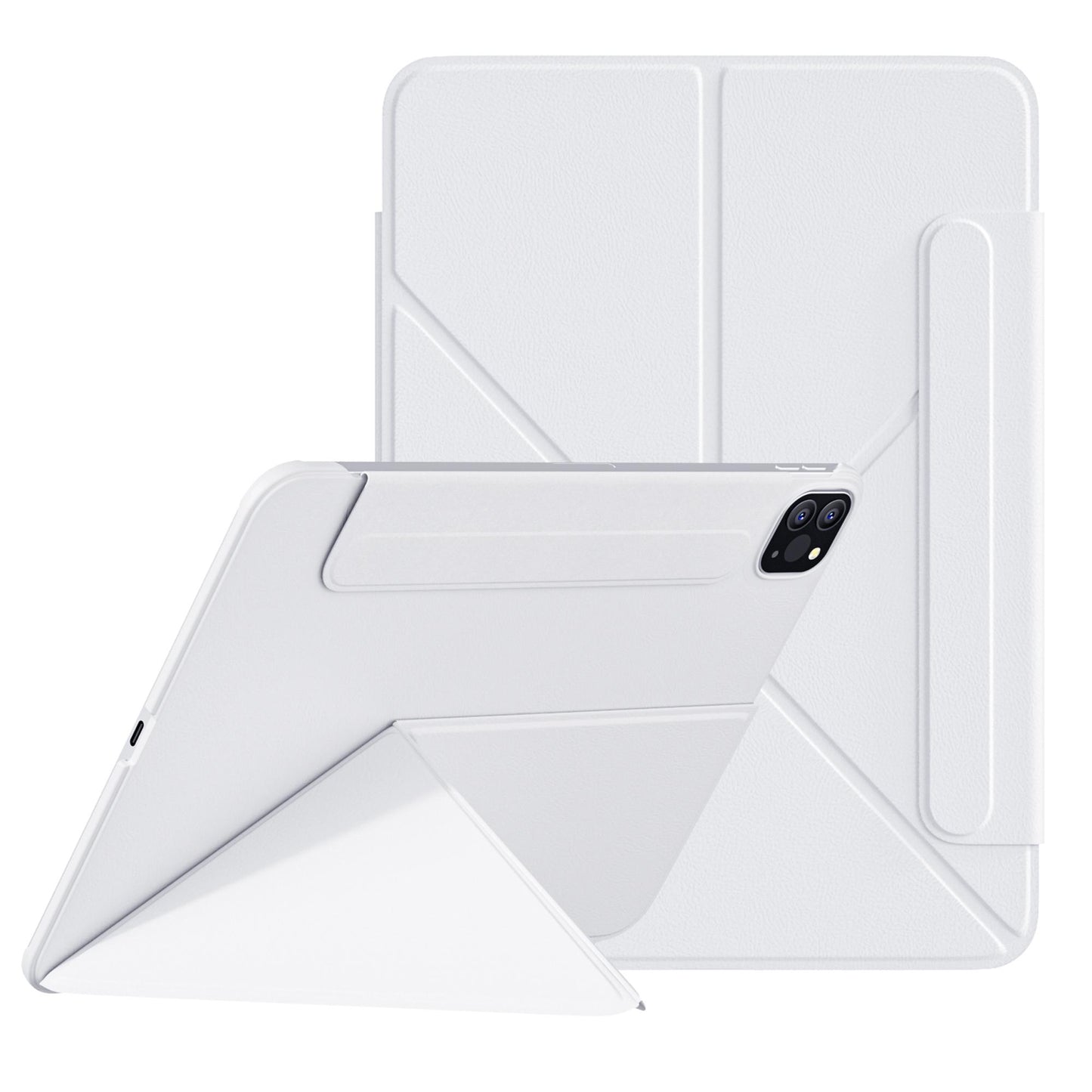 iFacemall Ultra-Light 2.8mm Slim Case for iPad (7th/8th/9th Gen) 10.2" – Landscape & Portrait Stand, Shockproof, Magnetic, Super Slim & Lightweight, Foldable with Adjustable Angles, Triangular Structure for Stability (Black, iPad 7th/8th/9th Gen 10.2")