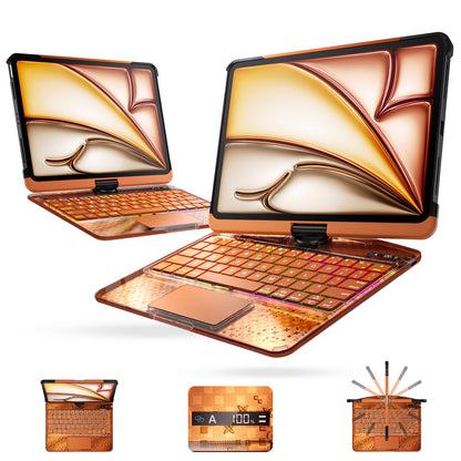 2026 Cyberpunk Y2K Pink Keyboard with transparent case for iPad Pro 12.9inch (2018/2020/2021/2022)