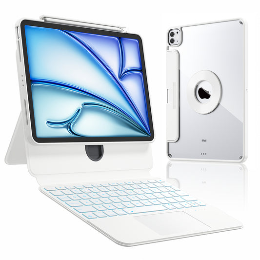2023 iFacemall Stylish Keyboard Case with Foldable Stand Slide Rails for iPad 9th/8th/7th Gen 10.2inch (2021/2020/2019)