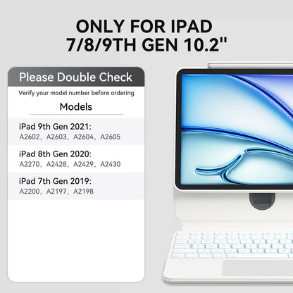 2023 iFacemall Stylish Keyboard Case with Foldable Stand Slide Rails for iPad 9th/8th/7th Gen 10.2inch (2021/2020/2019)