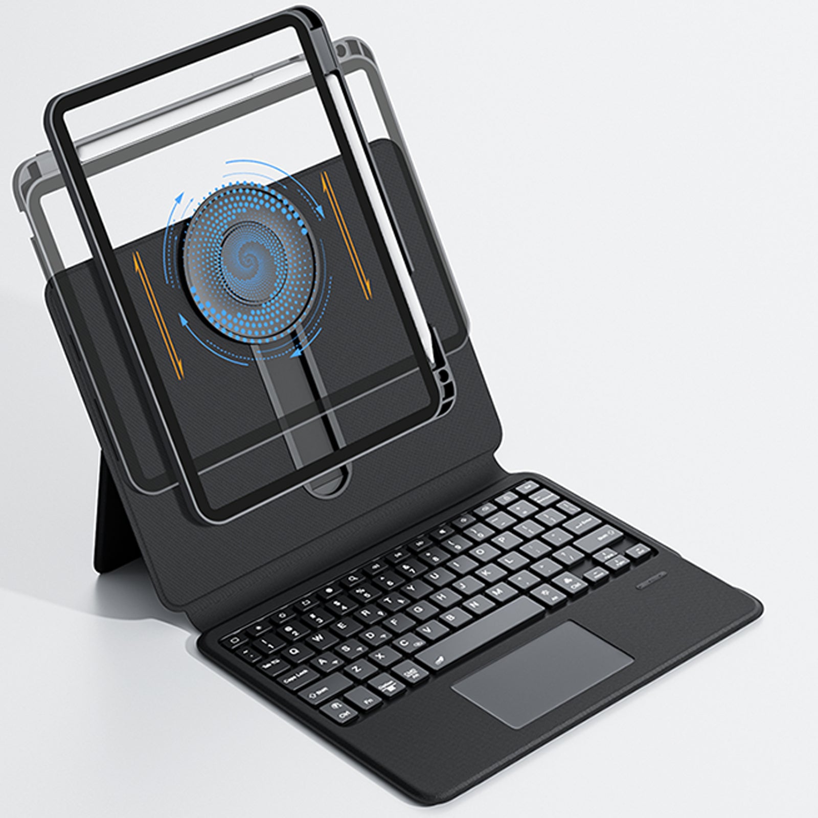 [Newest] 2023 iFacemall Stylish Keyboard Case with Foldable Stand Slide Rails for iPad 10th Generation 10.9inch (2022)