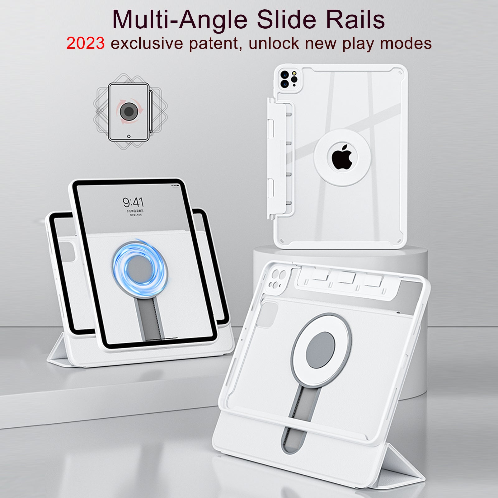 2023 iFacemall Stylish Case with Slide Rails for iPad Pro 11-inch (2018/2020/2021/2022)