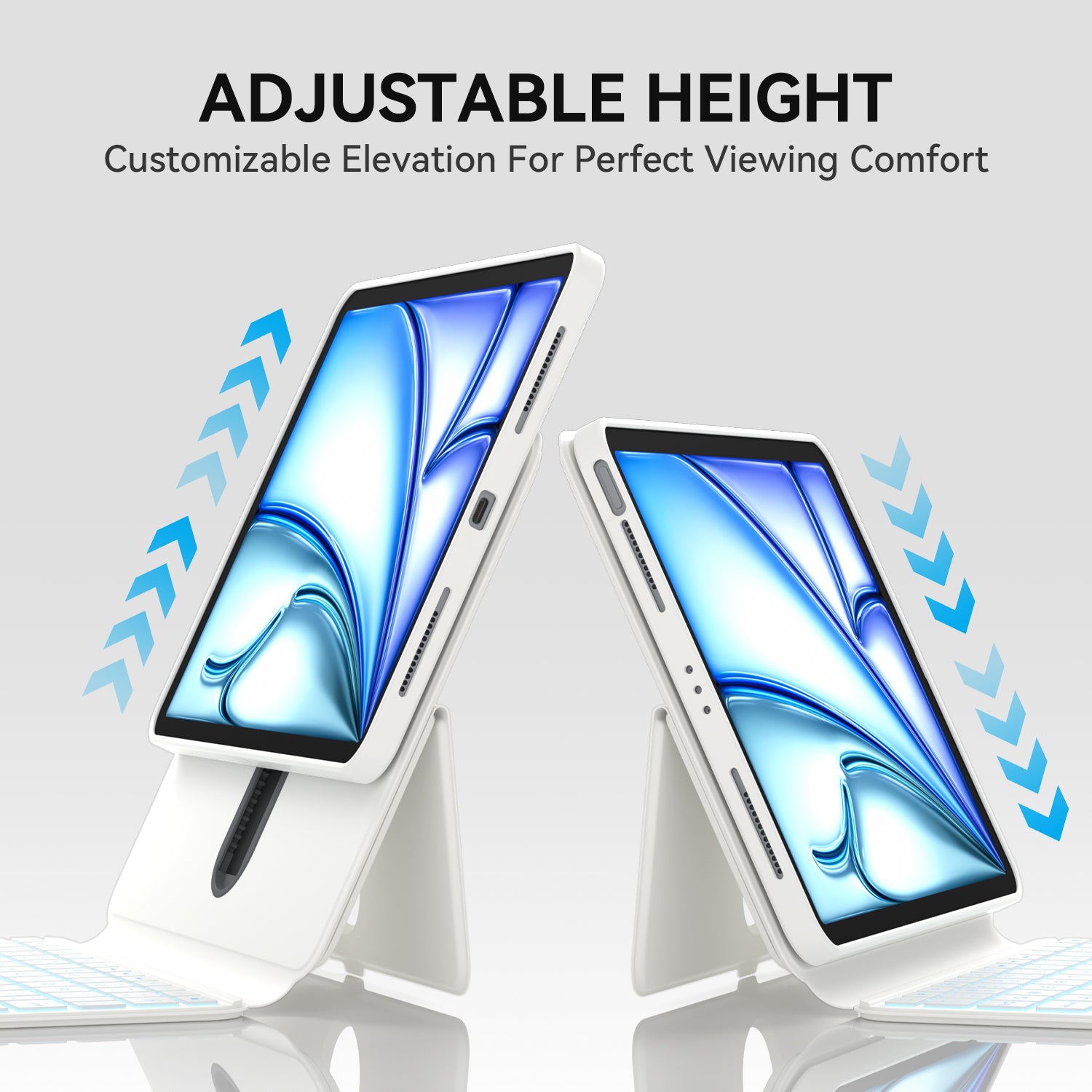 2023 iFacemall Stylish Keyboard Case with Foldable Stand Slide Rails for iPad 9th/8th/7th Gen 10.2inch (2021/2020/2019)
