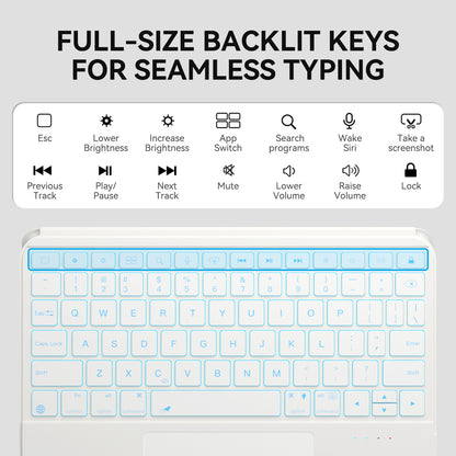 2023 iFacemall Stylish Keyboard Case with Foldable Stand Slide Rails for iPad 9th/8th/7th Gen 10.2inch (2021/2020/2019)