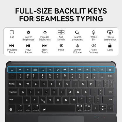 iFacemall black Stylish Keyboard Case with Foldable Stand Slide Rails for iPad 9th/8th/7th Gen 10.2inch (2021/2020/2019)