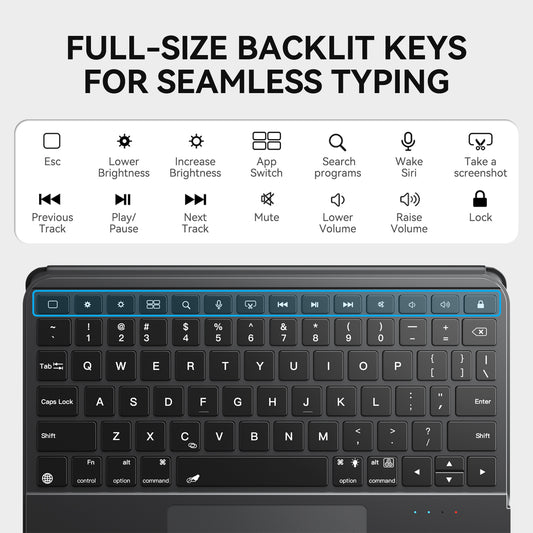 iFacemall black Stylish Keyboard Case with Foldable Stand Slide Rails for iPad 9th/8th/7th Gen 10.2inch (2021/2020/2019)