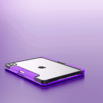 Transparent Y2k Purple iPad Magic Case(M3/M22025/2024)& Air 5th/4th Gen-360° Rotating Multi-TouchTrackpad, RGB Backlit Keyboard, Transparent Back, PencilHolder, Type-C Charging