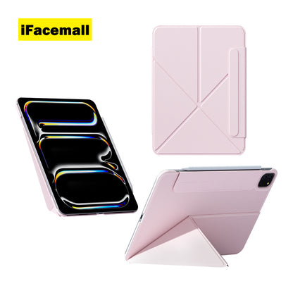 iFacemall Ultra-Light 2.8mm Slim Case for iPad (7th/8th/9th Gen) 10.2" – Landscape & Portrait Stand, Shockproof, Magnetic, Super Slim & Lightweight, Foldable with Adjustable Angles, Triangular Structure for Stability (Black, iPad 7th/8th/9th Gen 10.2")