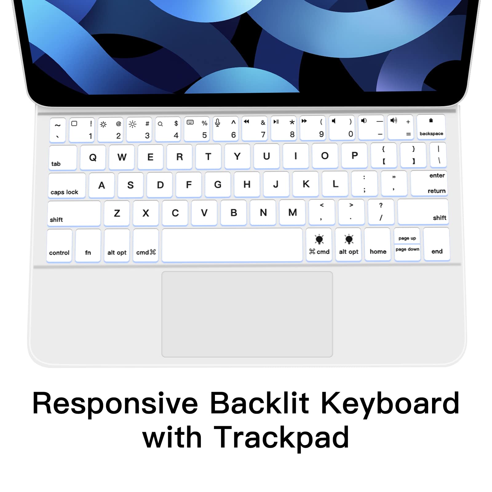 iPad Keyboard Case Compatible with iPad Air 10.9-inch / iPad Pro 11-inch, JIS Japanese Layout, Magic Keyboard with Trackpad, 7-Color Backlight, Magnetic Attachment, Ultra-Slim & Lightweight, Shockproof Protective Cover