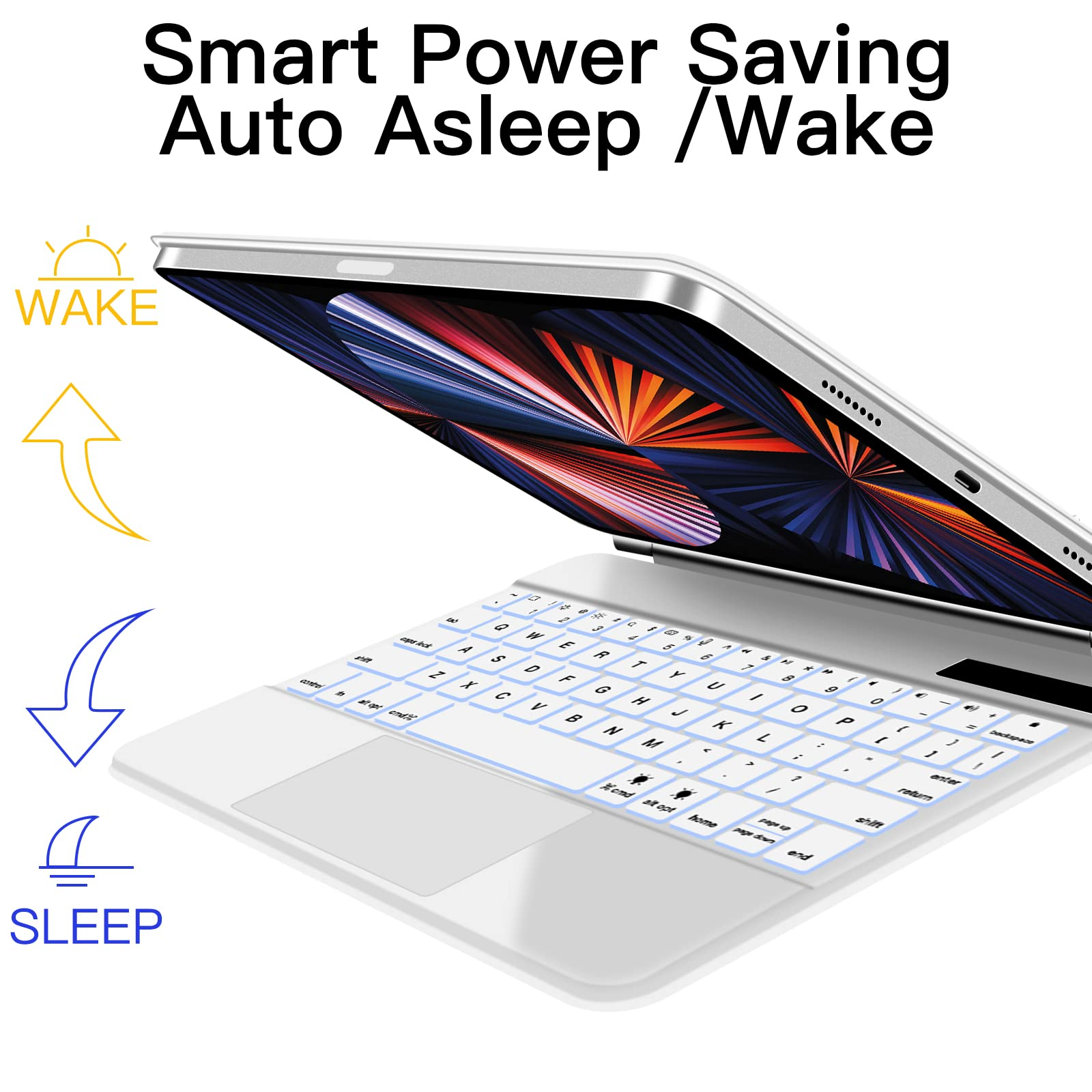 iPad Keyboard Case Compatible with iPad Air 10.9-inch / iPad Pro 11-inch, JIS Japanese Layout, Magic Keyboard with Trackpad, 7-Color Backlight, Magnetic Attachment, Ultra-Slim & Lightweight, Shockproof Protective Cover