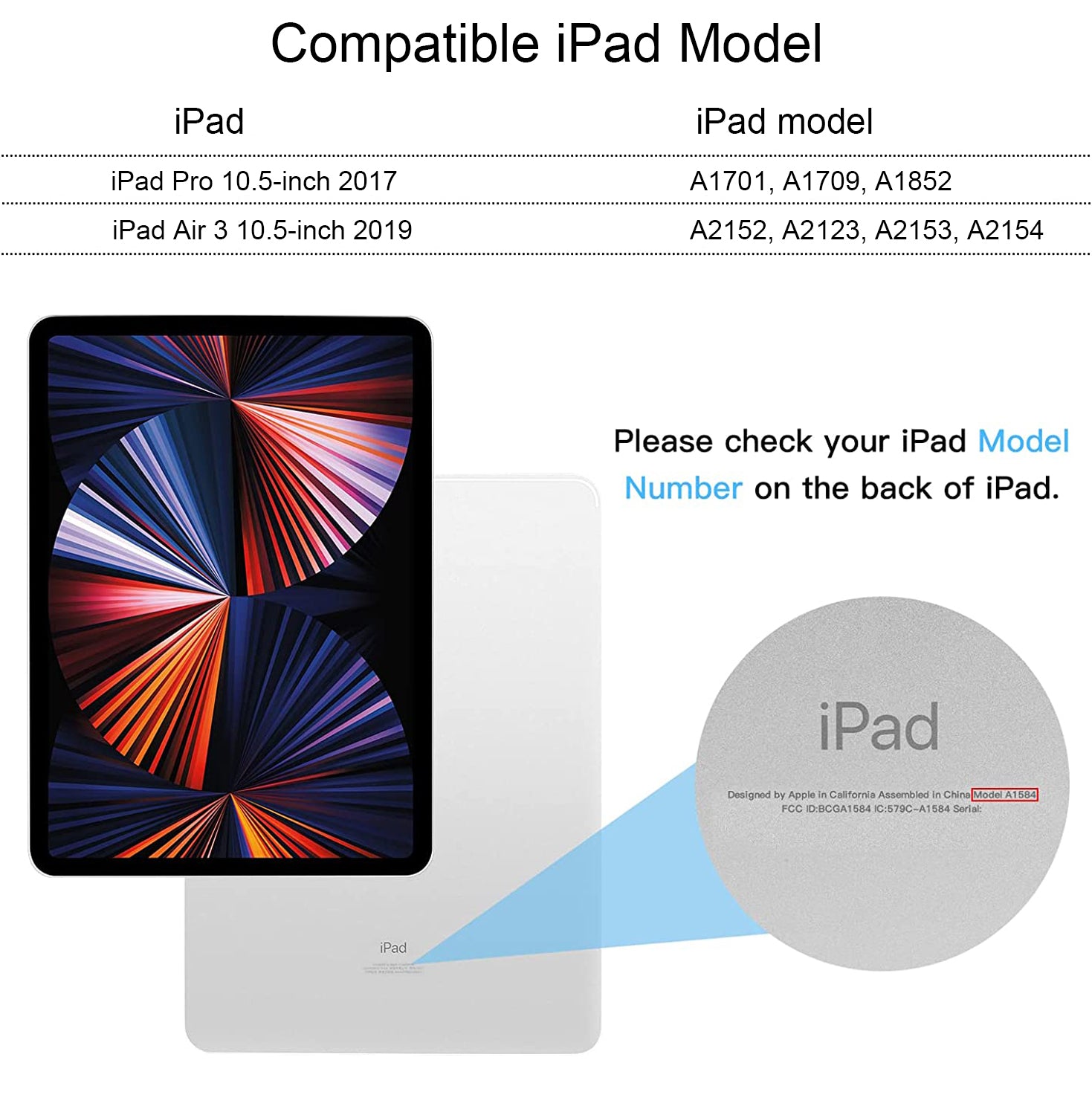 [Newest] 2023 iFacemall Stylish Keyboard Case with Foldable Stand Slide Rails for iPad Air3-2019 / iPad Pro-2017 10.5inch