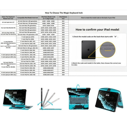 Y2k Blue 360° Rotatable iPad Touch Magic Case(M3/M22025/2024)& Air 5th/4th Gen-360° Rotating Multi-TouchTrackpad, RGB Backlit Keyboard, Transparent Back withPencil Holder, Type-C Charging