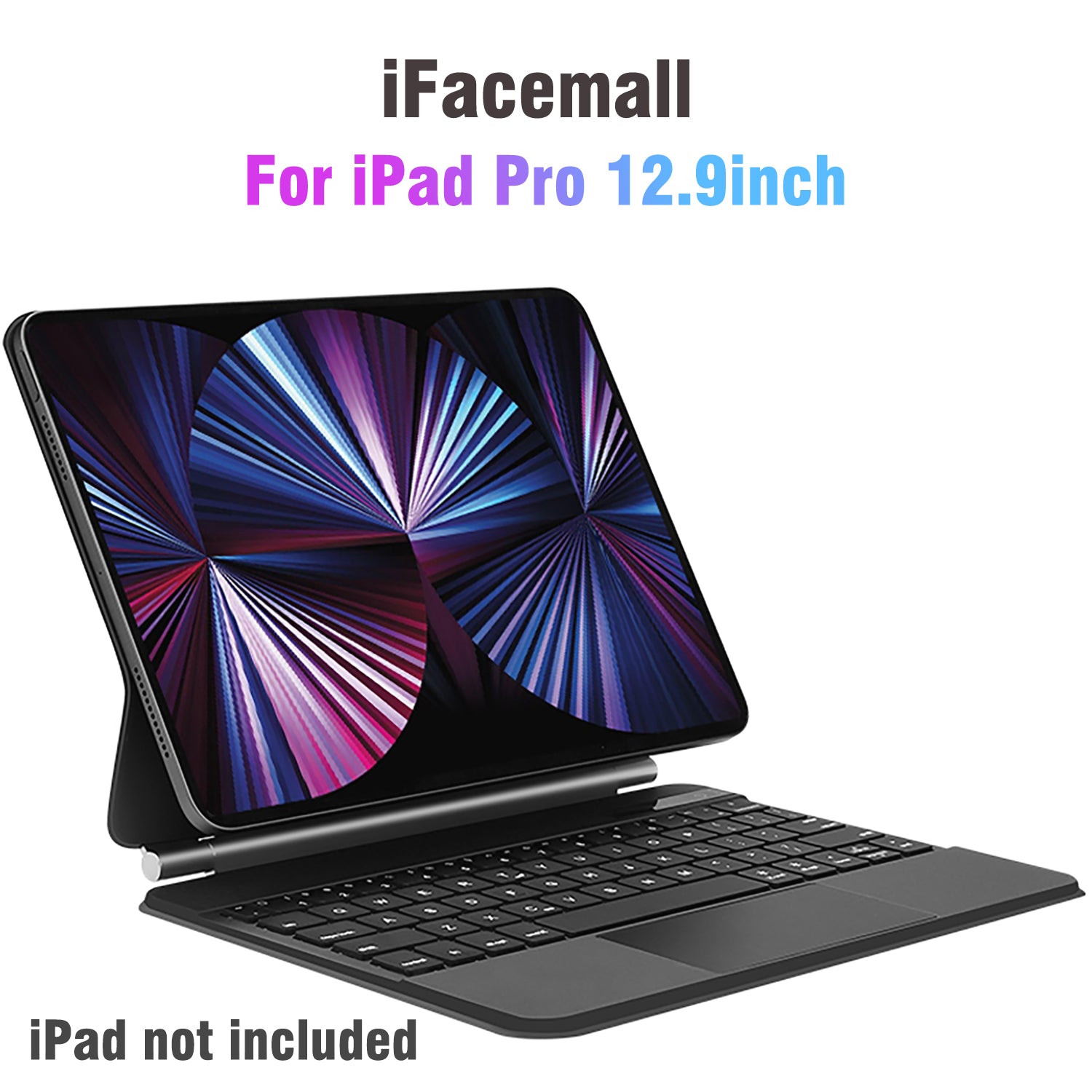 iFacemall Stylish Magic Keyboard Case for iPad Pro 12.9inch (2018/2020/2021/2022)
